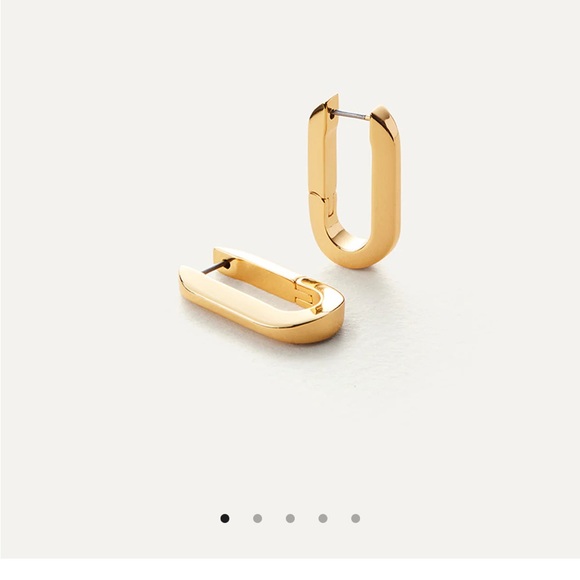Jenny Bird Jewelry - Jenny Bird Gold U-Link Rectangular Hoop Earrings